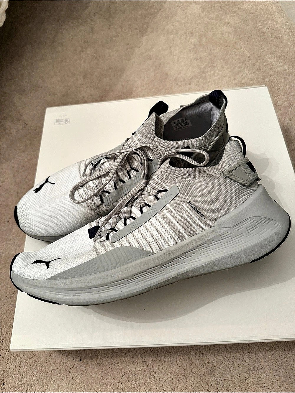 PUMA Softride Enzo Men's Athletic Shoes White Gray US 11.5 Like New